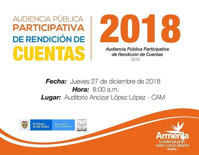 Audiencia Publica Participativa de Rendición de Cuentas 2018. 27-12-2018